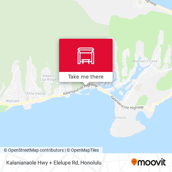 Kalanianaole Hwy + Elelupe Rd map