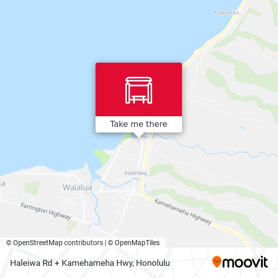 Haleiwa Rd + Kamehameha Hwy map