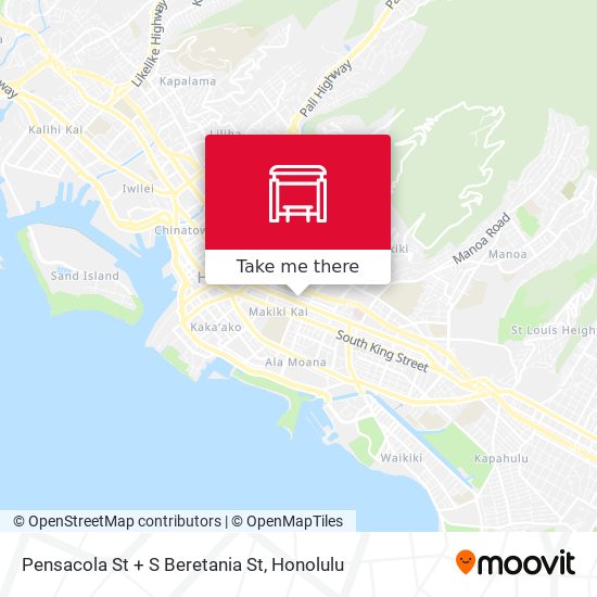 Pensacola St + S Beretania St map