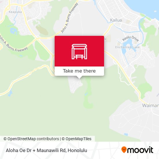 Aloha Oe Dr + Maunawili Rd map