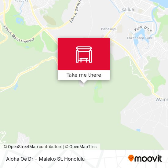 Aloha Oe Dr + Maleko St map