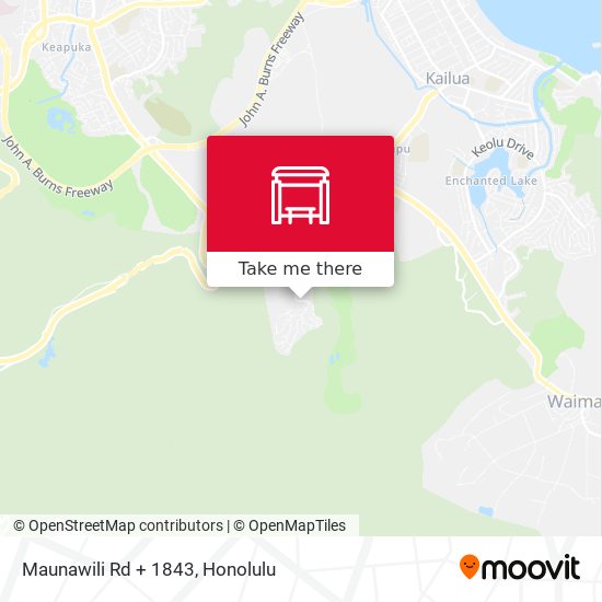 Maunawili Rd + 1843 map