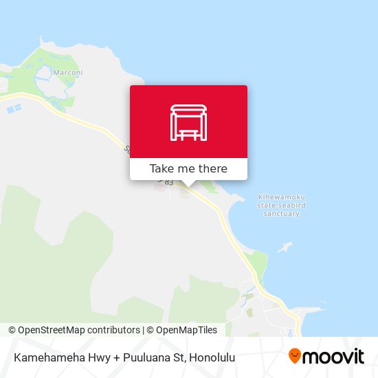 Kamehameha Hwy + Puuluana St map
