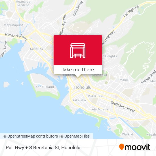 Pali Hwy + S Beretania St map