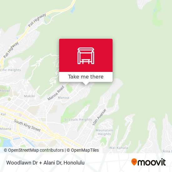 Woodlawn Dr + Alani Dr map