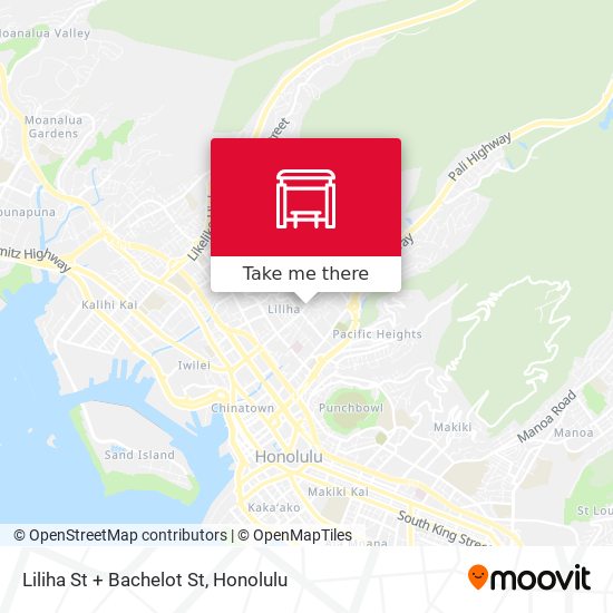 Liliha St + Bachelot St map