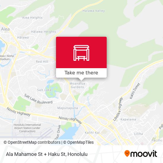 Ala Mahamoe St + Haku St map