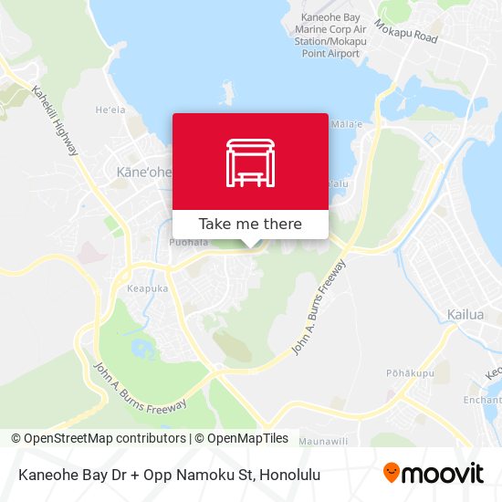 Kaneohe Bay Dr + Opp Namoku St map