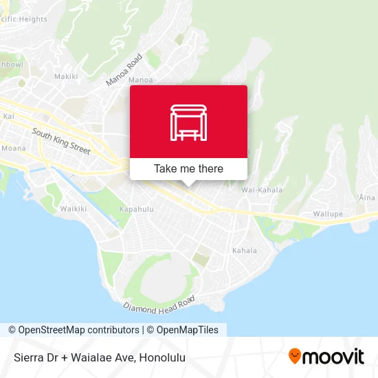 Sierra Dr + Waialae Ave map