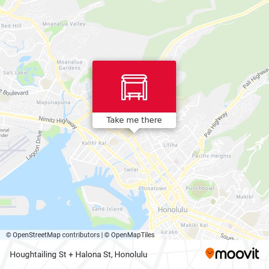 Houghtailing St + Halona St map