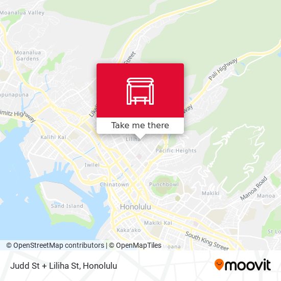 Mapa de Judd St + Liliha St