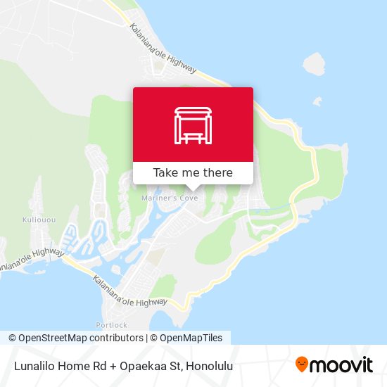 Lunalilo Home Rd + Opaekaa St map