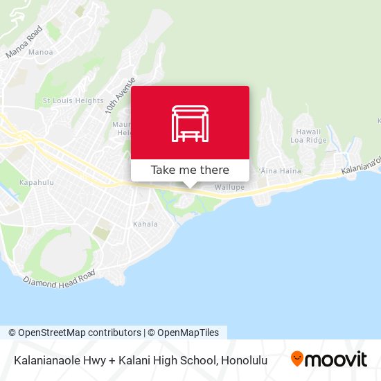 Kalanianaole Hwy + Kalani High School map
