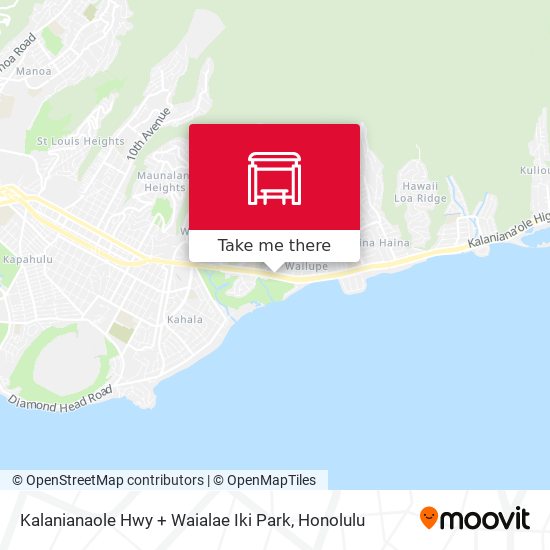 Kalanianaole Hwy + Waialae Iki Park map