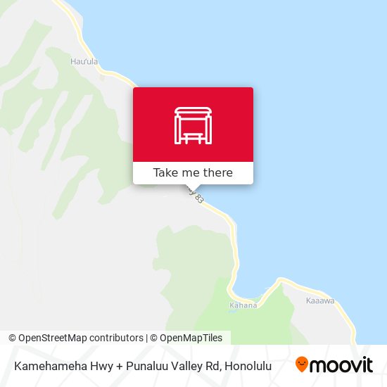 Mapa de Kamehameha Hwy + Punaluu Valley Rd