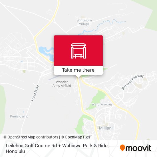 Leilehua Golf Course Rd + Wahiawa Park & Ride map