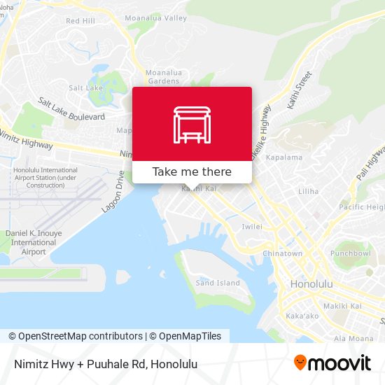 Nimitz Hwy + Puuhale Rd map