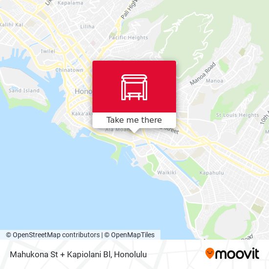 Mahukona St + Kapiolani Bl map