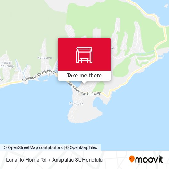 Lunalilo Home Rd + Anapalau St map