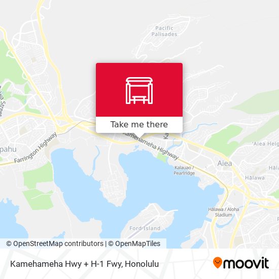 Mapa de Kamehameha Hwy + H-1 Fwy