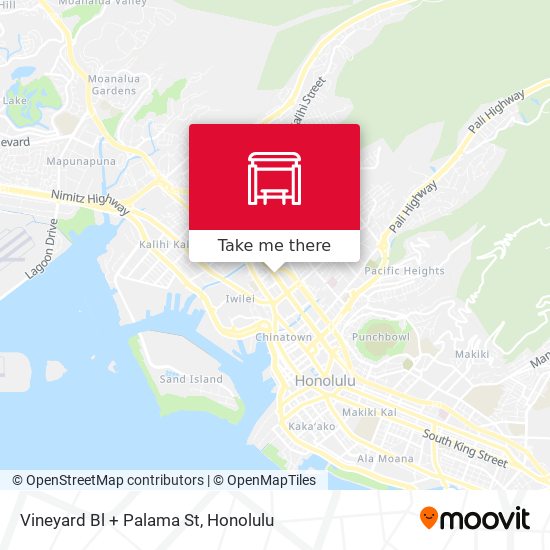 Mapa de Vineyard Bl + Palama St