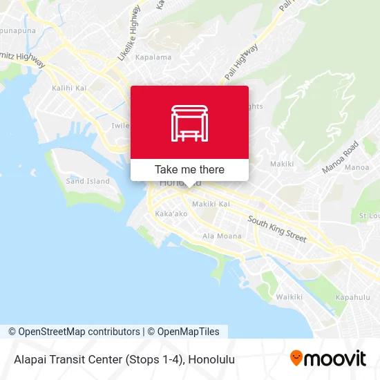 Alapai Transit Center (Stops 1-4) map