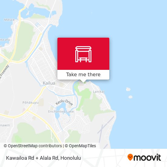Kawailoa Rd + Alala Rd map