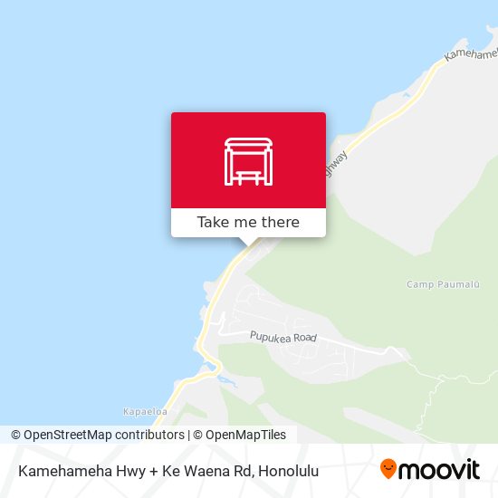 Mapa de Kamehameha Hwy + Ke Waena Rd