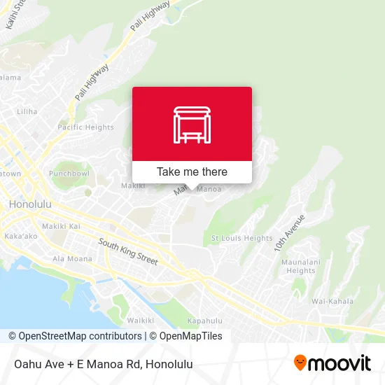 Oahu Ave + E Manoa Rd map