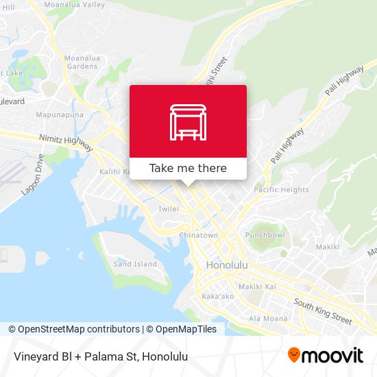 Vineyard Bl + Palama St map