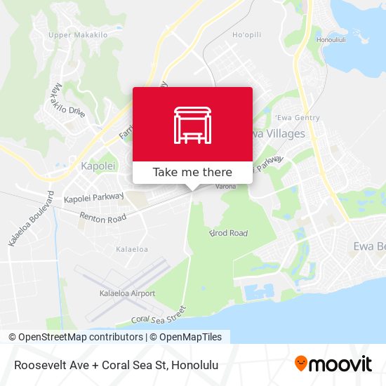 Mapa de Roosevelt Ave + Coral Sea St
