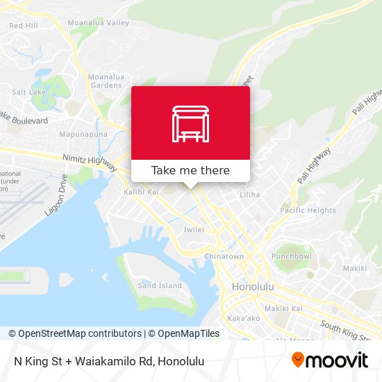 Mapa de N King St + Waiakamilo Rd