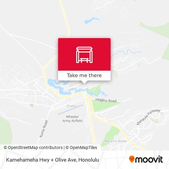 Kamehameha Hwy + Olive Ave map