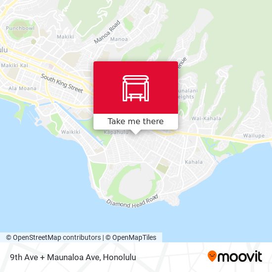 9th Ave + Maunaloa Ave map