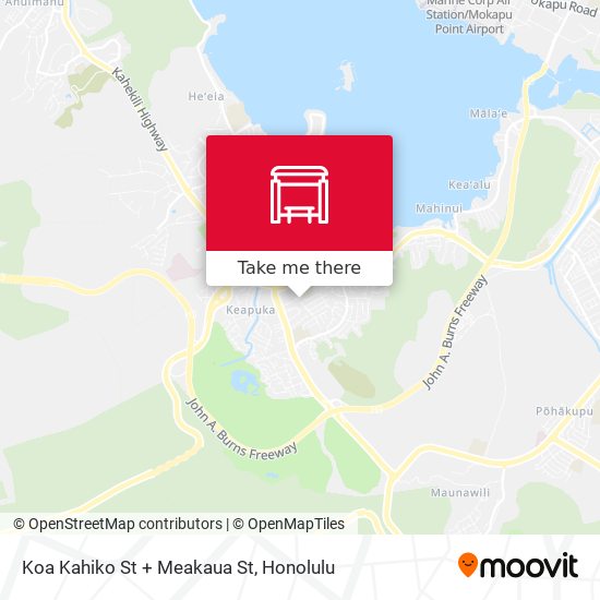 Koa Kahiko St + Meakaua St map