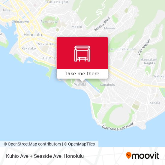 Kuhio Ave + Seaside Ave map