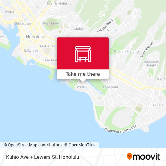 Kuhio Ave + Lewers St map