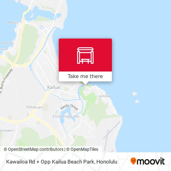 Mapa de Kawailoa Rd + Opp Kailua Beach Park