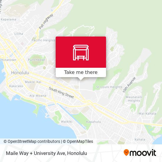 Maile Way + University Ave map