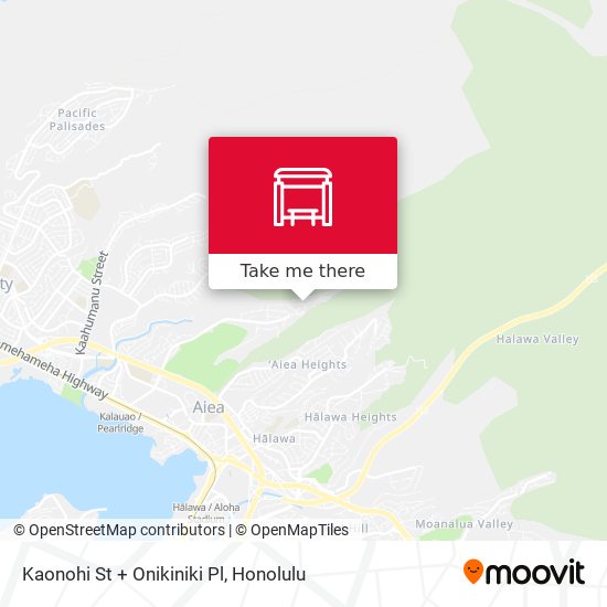 Mapa de Kaonohi St + Onikiniki Pl