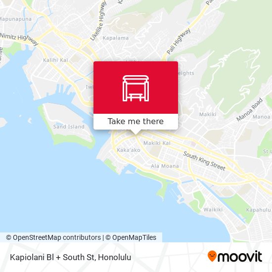 Kapiolani Bl + South St map