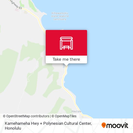 Kamehameha Hwy + Polynesian Cultural Center map