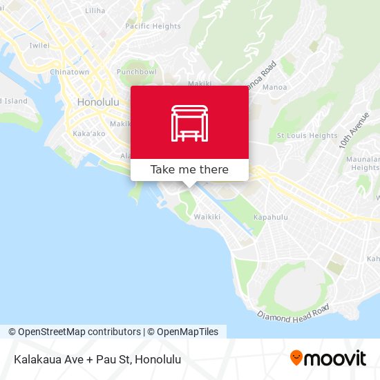 Mapa de Kalakaua Ave + Pau St