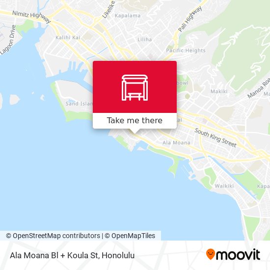 Ala Moana Bl + Koula St map