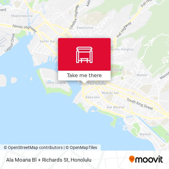 Ala Moana Bl + Richards St map