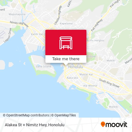 Alakea St + Nimitz Hwy map
