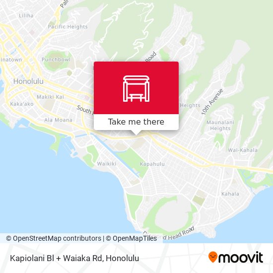 Kapiolani Bl + Waiaka Rd map