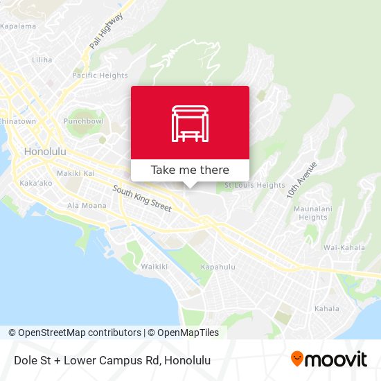 Dole St + Lower Campus Rd map
