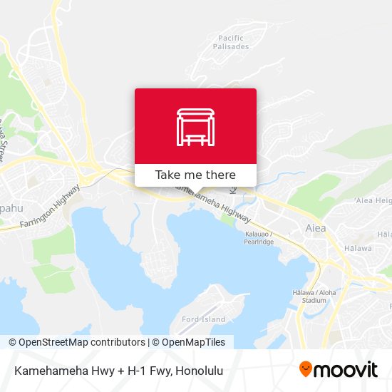 Kamehameha Hwy + H-1 Fwy map