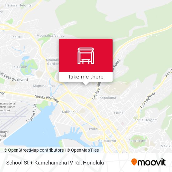 School St + Kamehameha IV Rd map